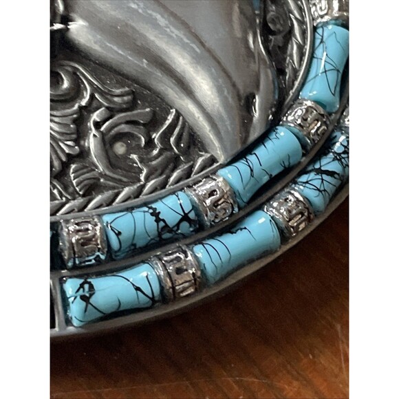 Belt Buckle Texas Horse Rhinestones 4 x 3" 1.5" Belt Metal Light - Picture 6 of 9